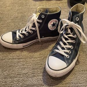 Navy Blue High Top Converse